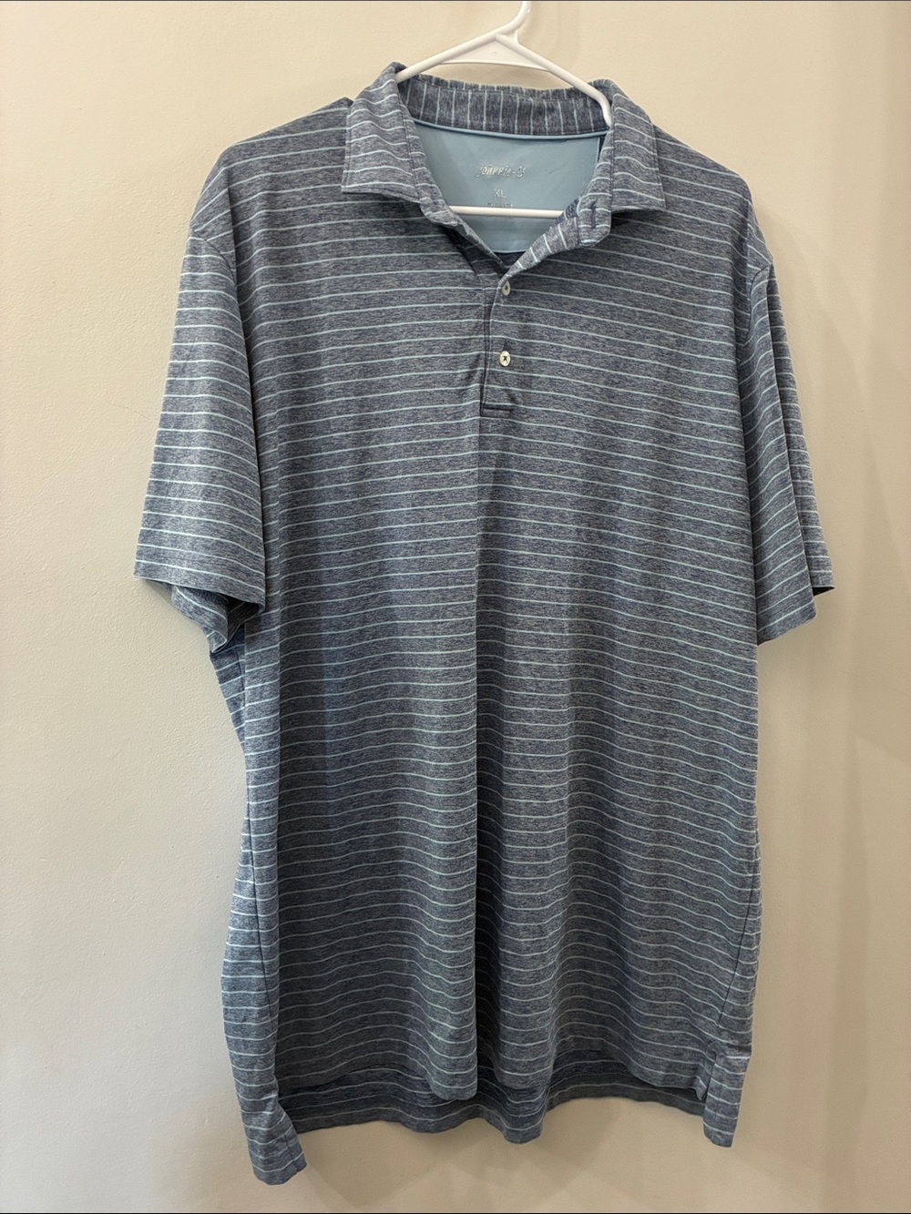 Johnnie O - Men's Striped Polo Shirt - Blue - XL - golf